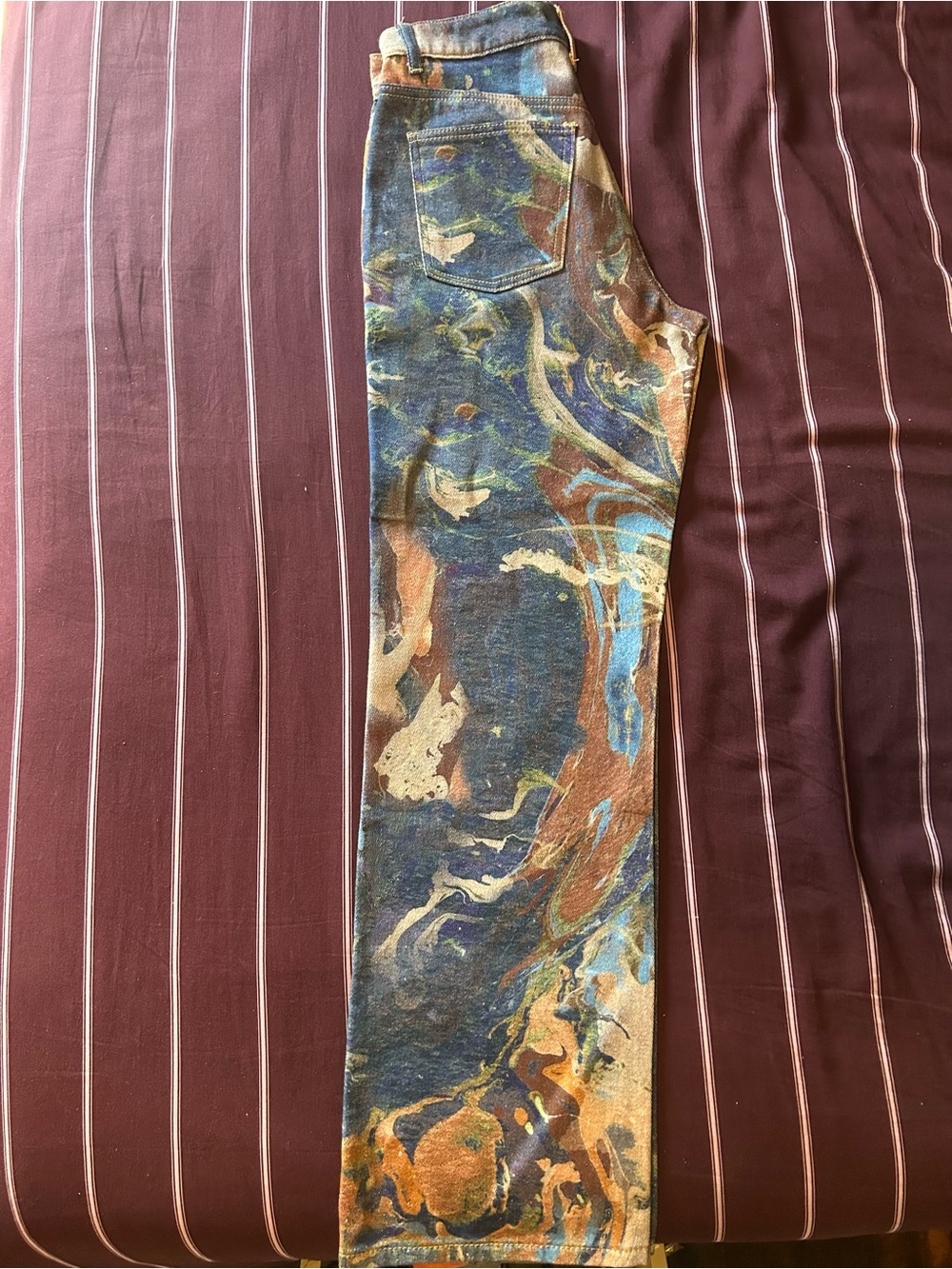 Jaded London Multicolor Marble Wide-Leg Jeans - Picture 4 of 4